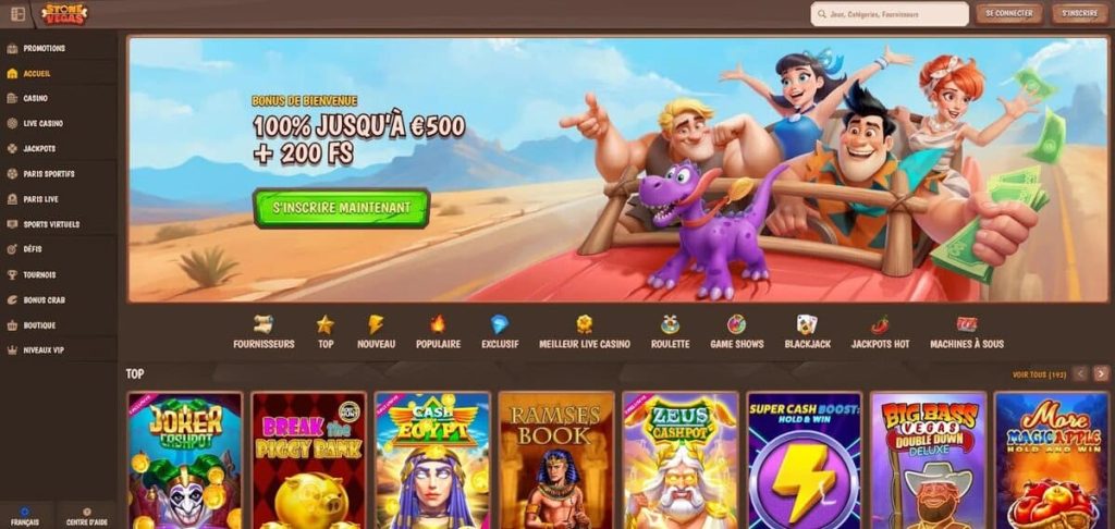 Stone Vegas Casino page accueil